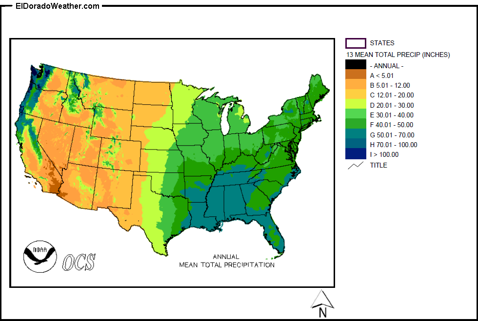 US Annual Mean Total Precipitation